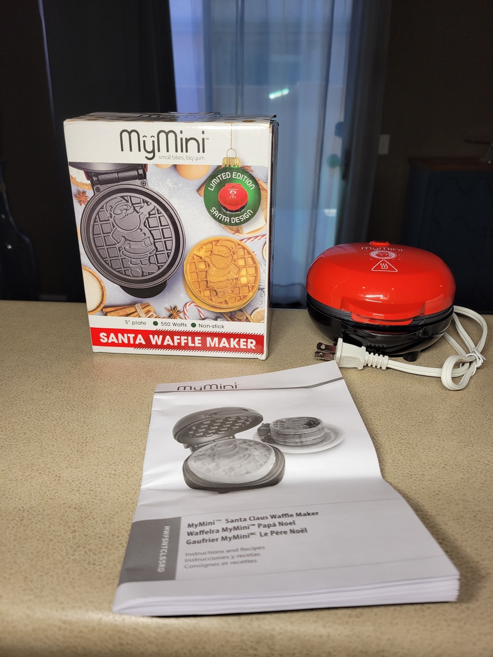 Nostalgia MyMini Santa Waffle Maker - Red